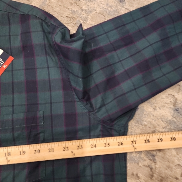 NWT Gap Green Blue Purple Plaid Long Sleeve Button Down Shirt Size XL - Picture 7 of 15